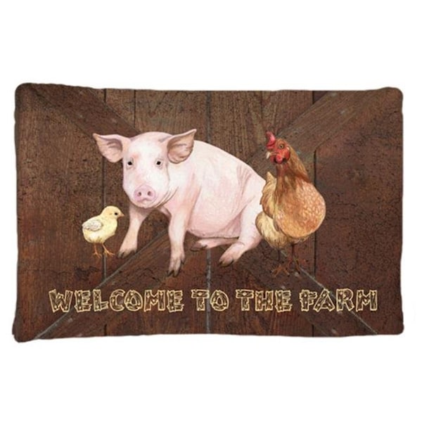 Carolines Treasures Carolines Treasures SB3083PILLOWCASE Welcome To The Farm With The Pig And Chicken Moisture Wicking Fabric Standard Pillowcase SB3083PILLOWCASE - main